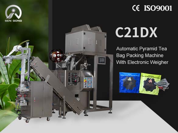 C21DX Automatic Pyramid Tea Bag Packing Machine with Outer Envelope